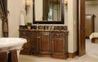 Custom bathroom and vanity with The Pinnacle cabinet doors 