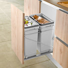 Garbage and recycling bin cabineg pull-outs