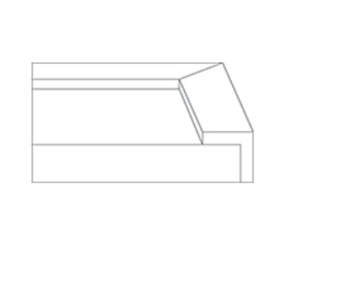 Cutaway detail of The Quincy Cabinet Door showing applied wood edging