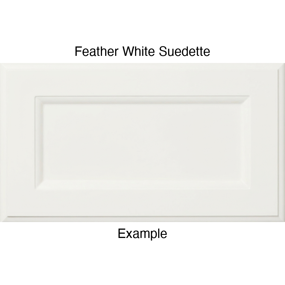 RR980 Thermofoil (Adobe Style) Drawer Front, Routed, in Feather White Suedette