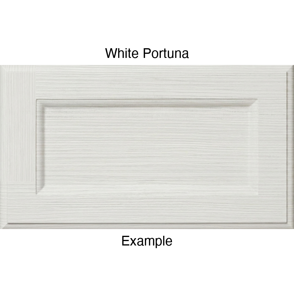 RR980 Thermofoil (Adobe Style) Drawer Front, Routed, in White Portuna