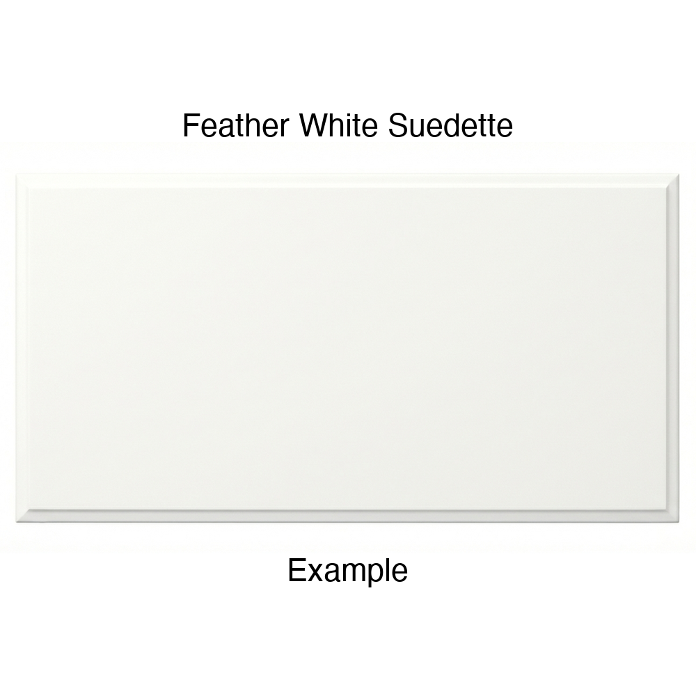 RR980 Thermofoil (Adobe Style) Drawer Front, Solid, in Feather White Suedette