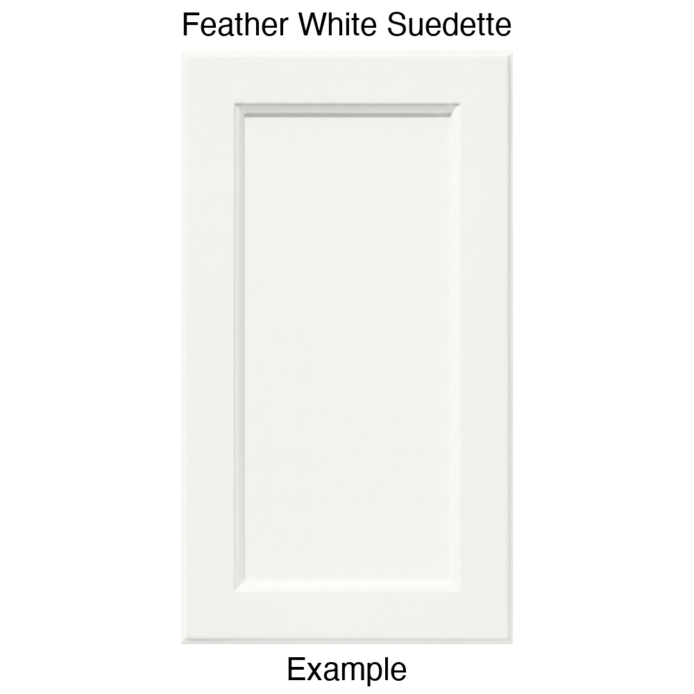 RR980 Recessed Panel Thermofoil Cabinet Door (Adobe Style) in Feather White Suedette