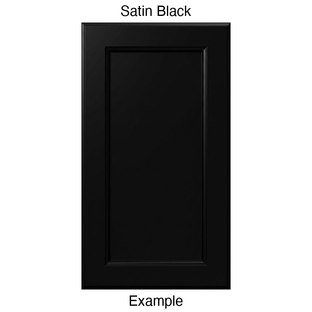 RR980 Recessed Panel Thermofoil Cabinet Door (Adobe Style) in Satin Black