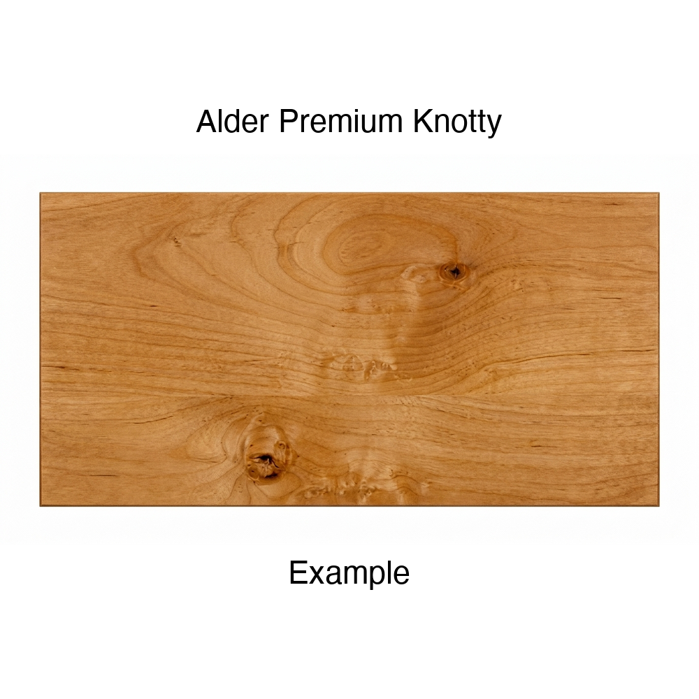 Harmony Drawer Front, Solid, in Alder Premium Knotty