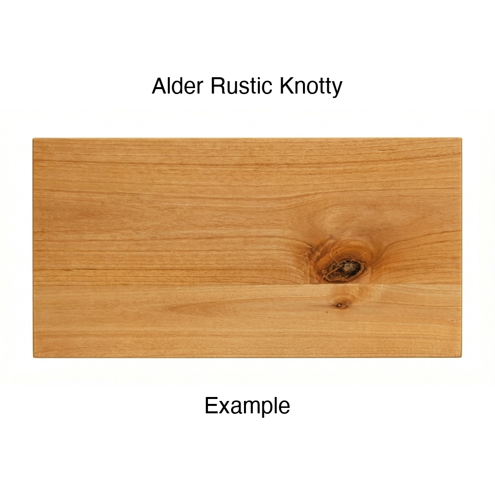 Harmony Drawer Front, Solid, in Alder Rustic Knotty