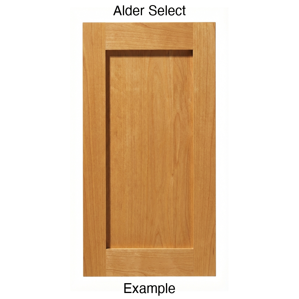 Shaker Recessed Panel Cabinet Door in Alder Select