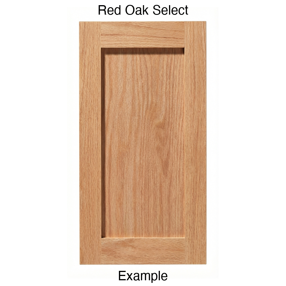 Shaker Recessed Panel Cabinet Door in Red Oak Select