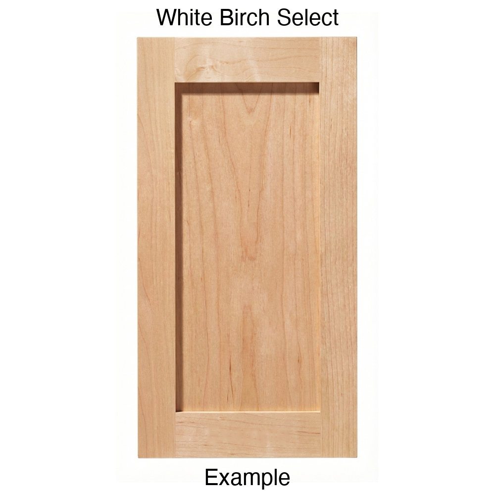 Shaker Recessed Panel Cabinet Door in White Birch Select