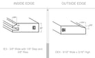 Inner and outer edge detail for Adobe cabinet door