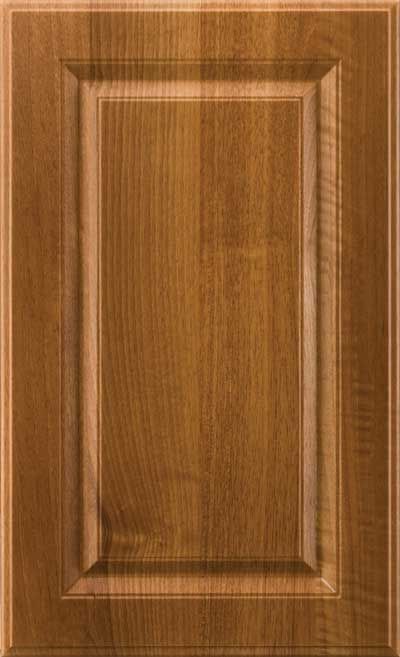 Raised panel thermofoil cabinet door with woodgrain finish 