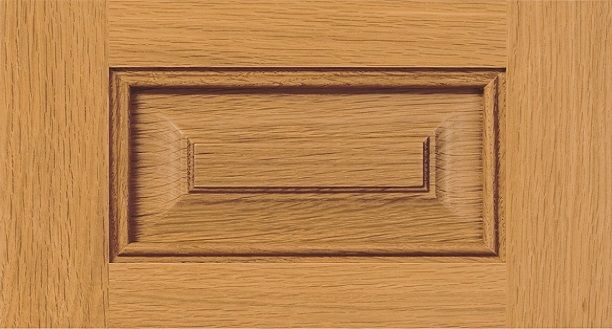 Chesapeake raised panel drawer front shown in white oak