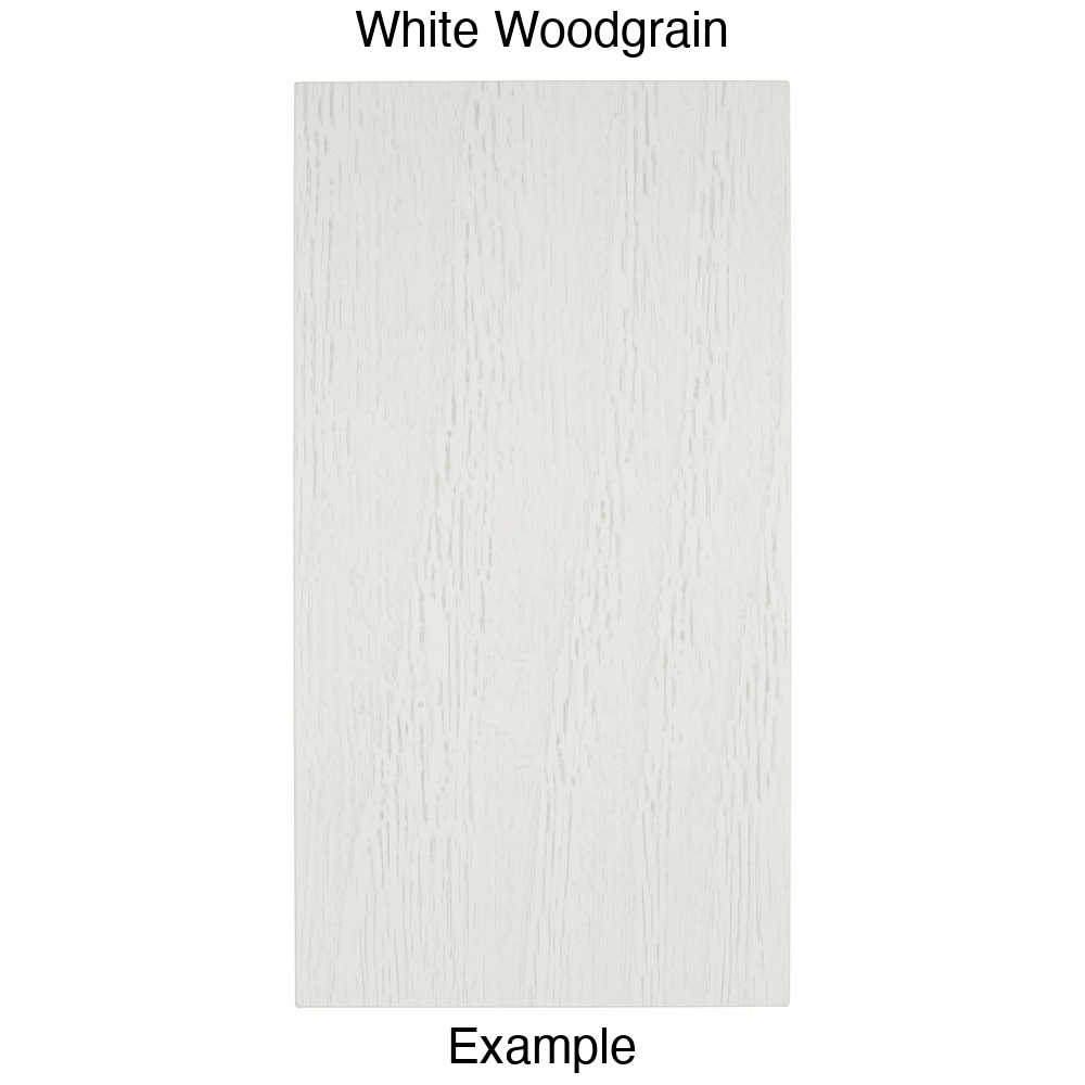 DBQ Slab Thermofoil Cabinet Door (Tacoma Style) in White Woodgrain
