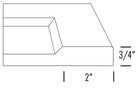 Side profile of the DR1 modern thermofoil cabinet drawer front with recessed panel and 45 degree inner edge angle