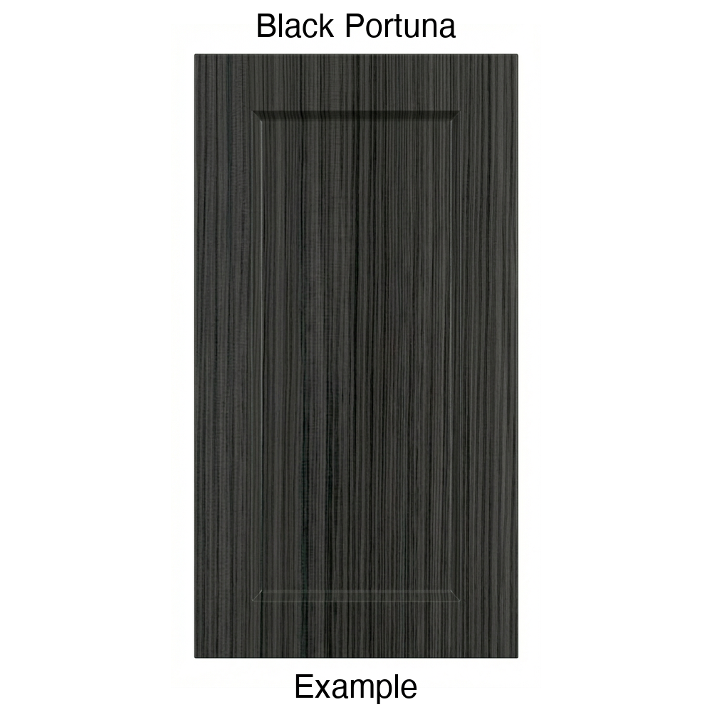 DR1 Recessed Panel Thermofoil Cabinet Door (Artesia Style) in Black Portuna