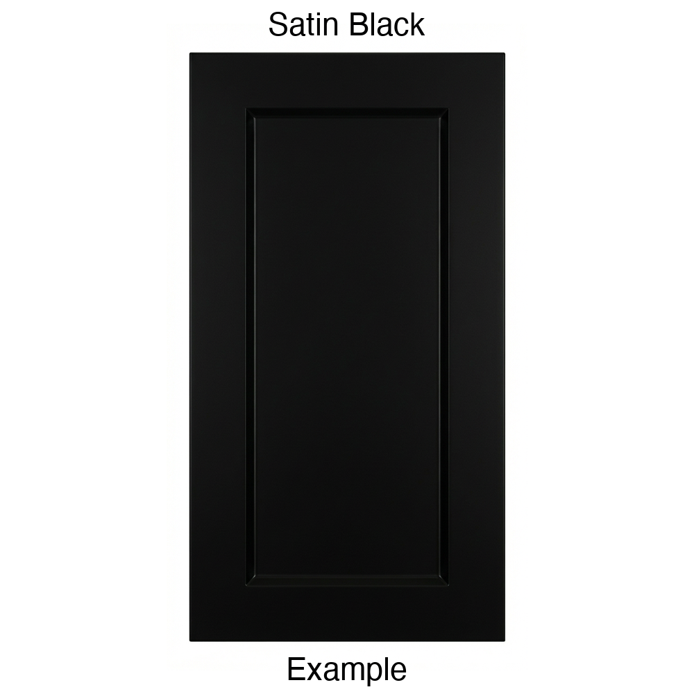 DR1 Recessed Panel Thermofoil Cabinet Door (Artesia Style) in Satin Black