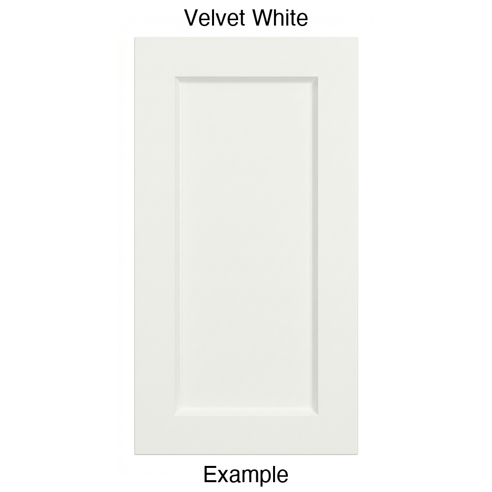 DR1 Recessed Panel Thermofoil Cabinet Door (Artesia Style) in Velvet White