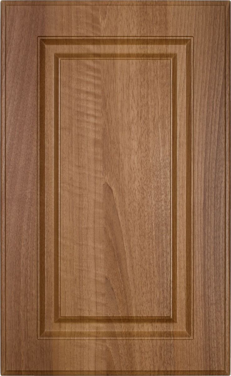 DR31 Vinyl wrapped MDF thermofoil raised panel cabinet door in woodgrain finish