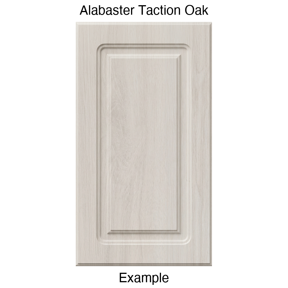DR8 Raised Panel Thermofoil Cabinet Door in Alabaster Taction Oak