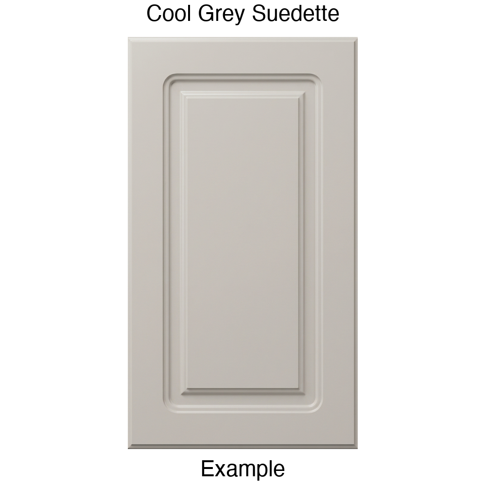 DR8 Raised Panel Thermofoil Cabinet Door in Cool Grey Suedette