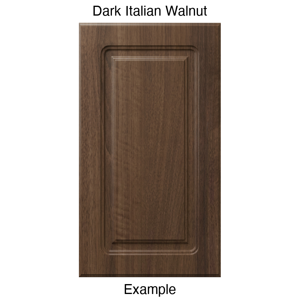 DR8 Raised Panel Thermofoil Cabinet Door in Dark Italian Walnut