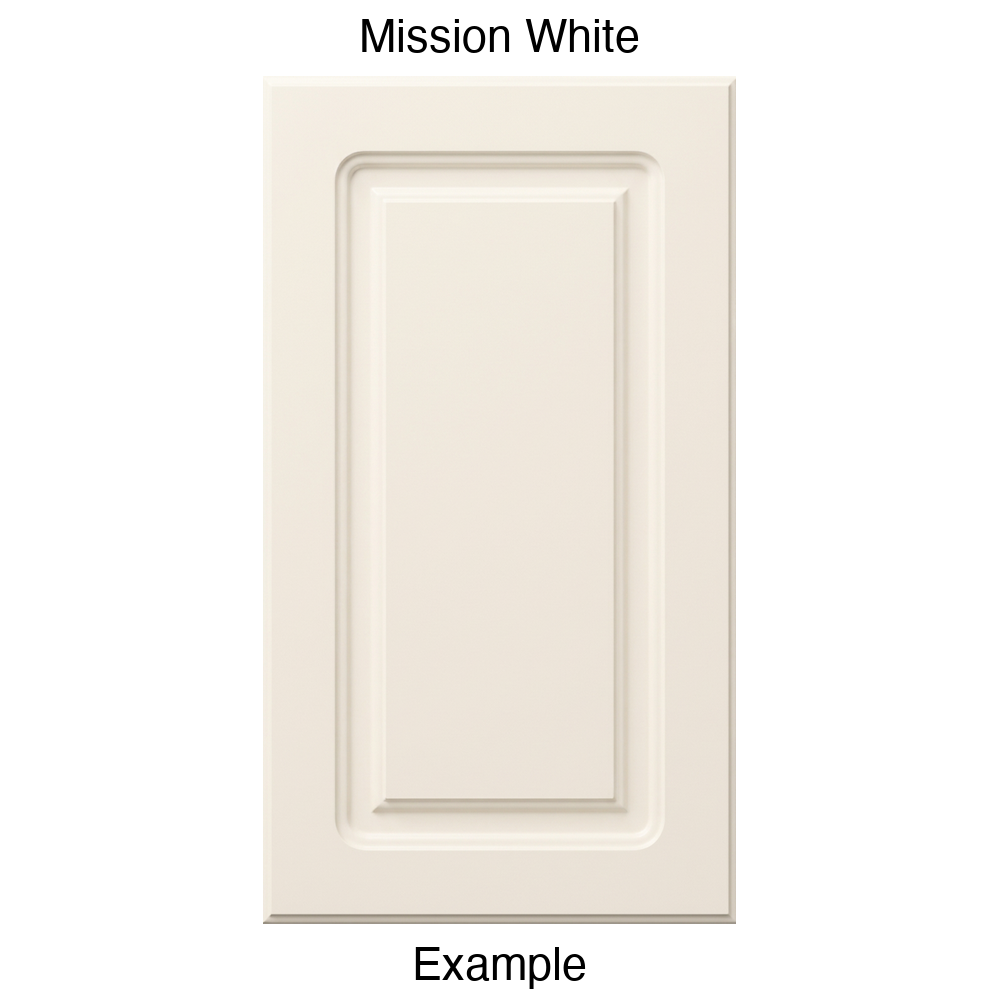 DR8 Raised Panel Thermofoil Cabinet Door in Mission White