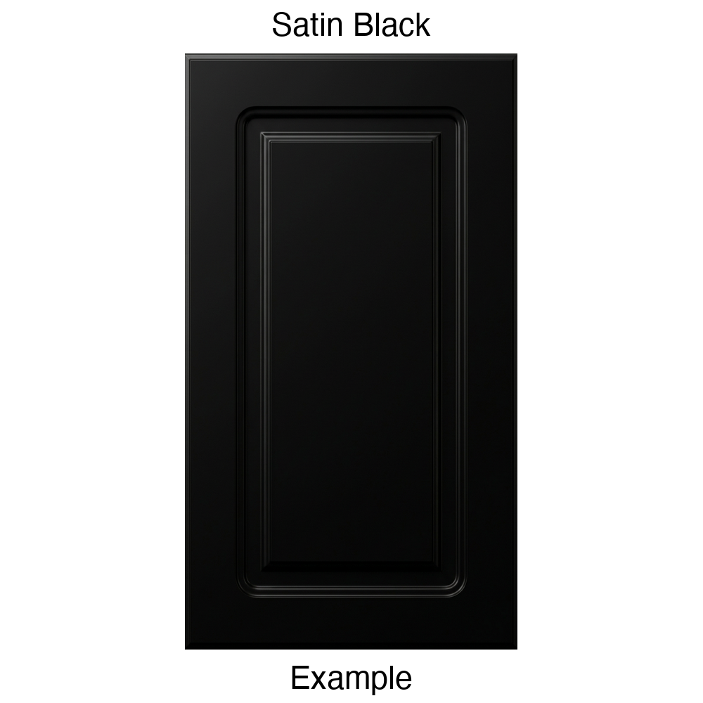DR8 Raised Panel Thermofoil Cabinet Door in Satin Black