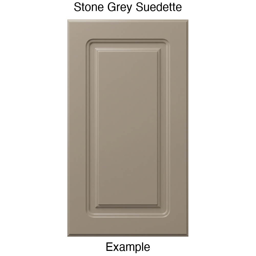 DR8 Raised Panel Thermofoil Cabinet Door in Stone Grey Suedette