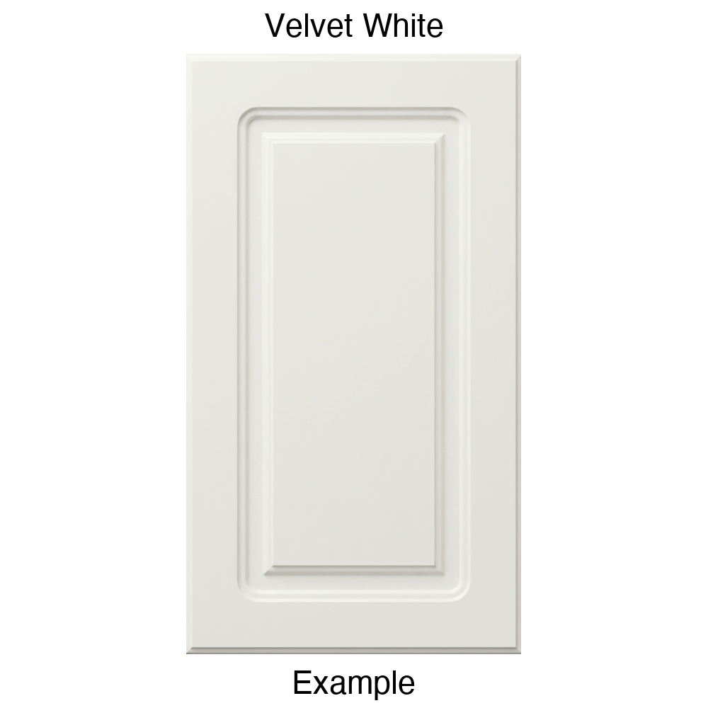 DR8 Raised Panel Thermofoil Cabinet Door in Velvet White
