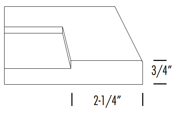 Side profile of the DRS131 RTF modern shaker style cabinet door 