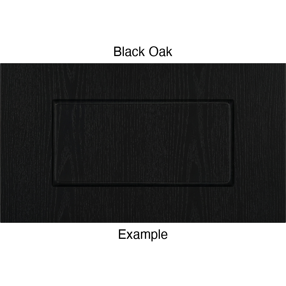 DSS218 Thermofoil Drawer Front (Shallow Shaker Style), Routed, in Black Oak