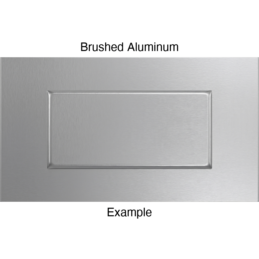 DSS218 Thermofoil Drawer Front (Shallow Shaker Style), Routed, in Brushed Aluminum