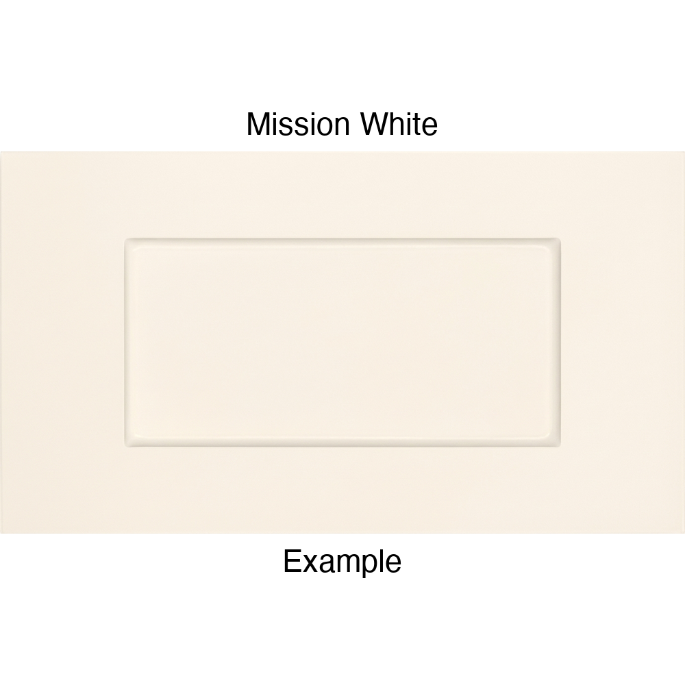 DSS218 Thermofoil Drawer Front (Shallow Shaker Style), Routed, in Mission White