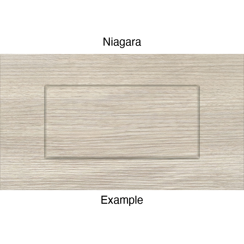 DSS218 Thermofoil Drawer Front (Shallow Shaker Style), Routed, in Niagara