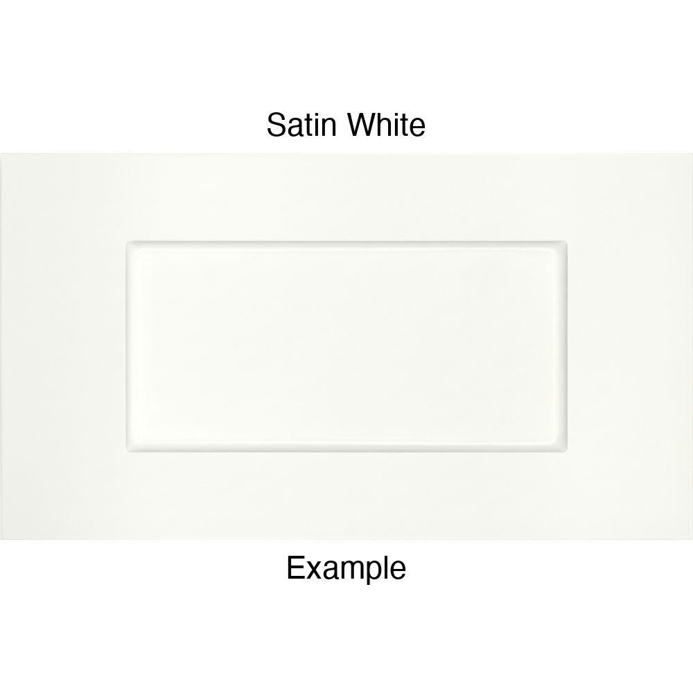 DSS218 Thermofoil Drawer Front (Shallow Shaker Style), Routed, in Satin White