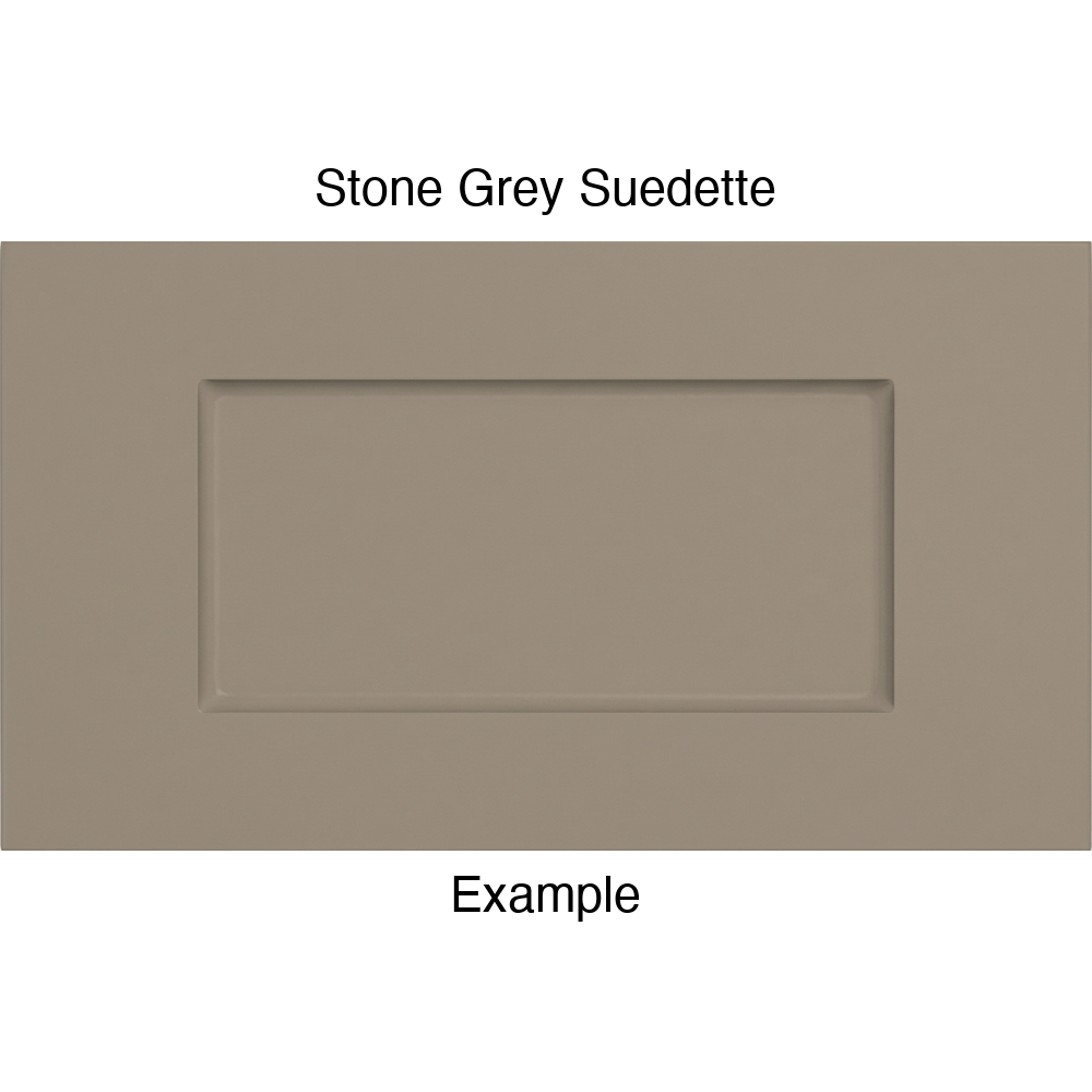 DSS218 Thermofoil Drawer Front (Shallow Shaker Style), Routed, in Stone Grey Suedette
