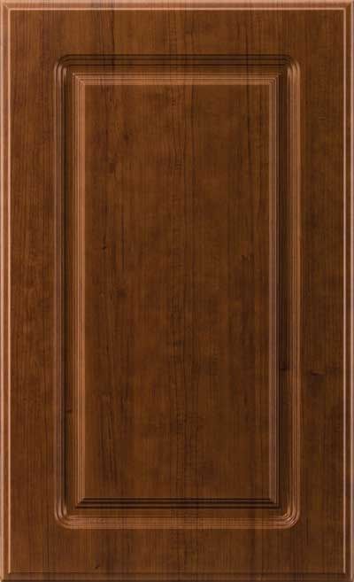 Thermofoil cabinet door with an MDF panel wrapped in vinyl 