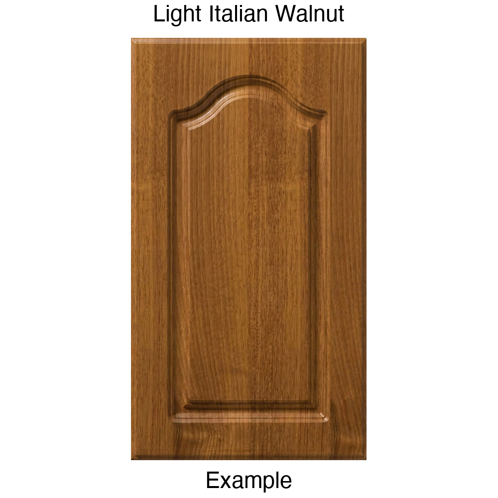 FC714 Cathedral Raised Panel Thermofoil Cabinet Door in Light Italian Walnut