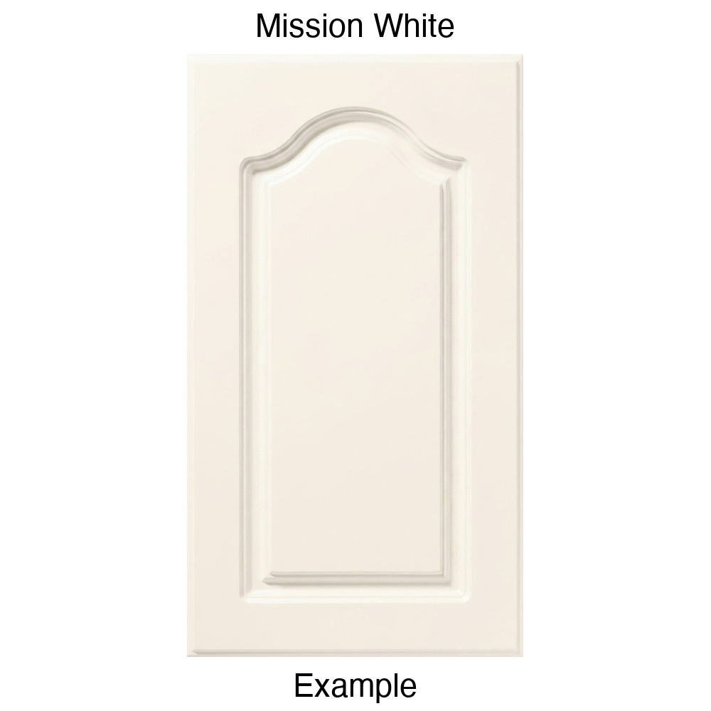 FC714 Cathedral Raised Panel Thermofoil Cabinet Door in Mission White