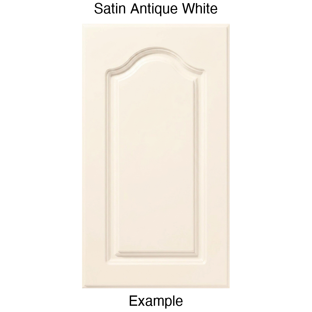 FC714 Cathedral Raised Panel Thermofoil Cabinet Door in Satin Antique White