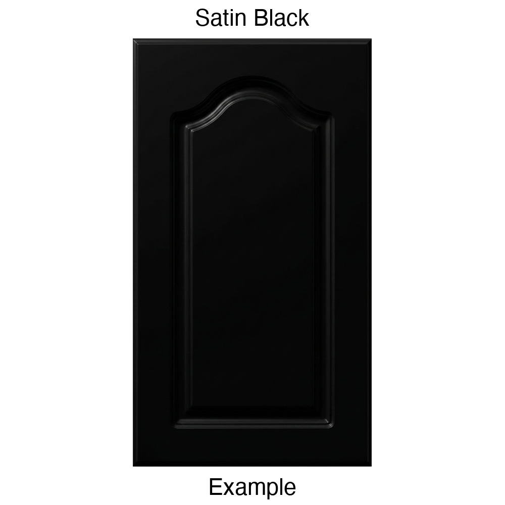 FC714 Cathedral Raised Panel Thermofoil Cabinet Door in Satin Black