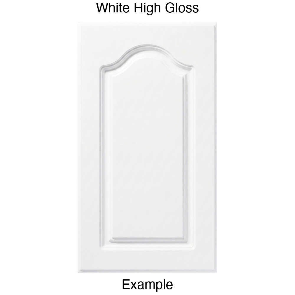FC714 Cathedral Raised Panel Thermofoil Cabinet Door in White High Gloss