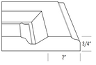 Side profile of thermofoil cabinet door with elegant raised center panel 