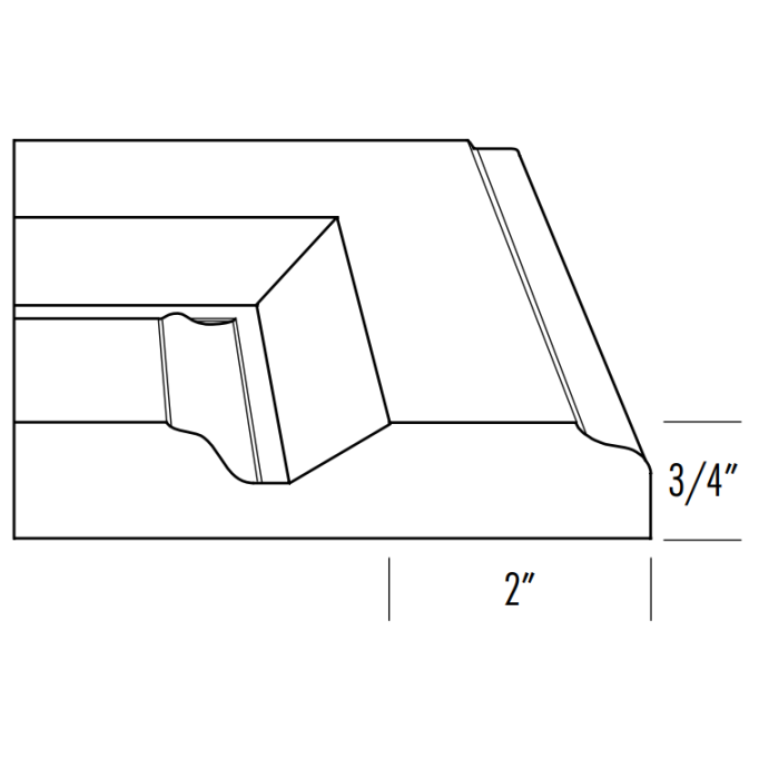  Side profile of FR556 raised panel RTF drawer front 