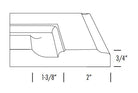 Side profile of FS742 raised panel thermofoil cabinet door 