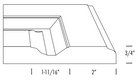  Side profile of FS842 raised panel RTF drawer front 