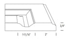 Side profile of square cut raised center panel thermofoil cabinet door