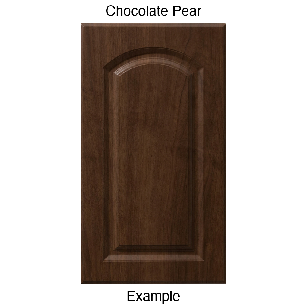 FS846 Arched Raised Panel Thermofoil Cabinet Door in Chocolate Pear