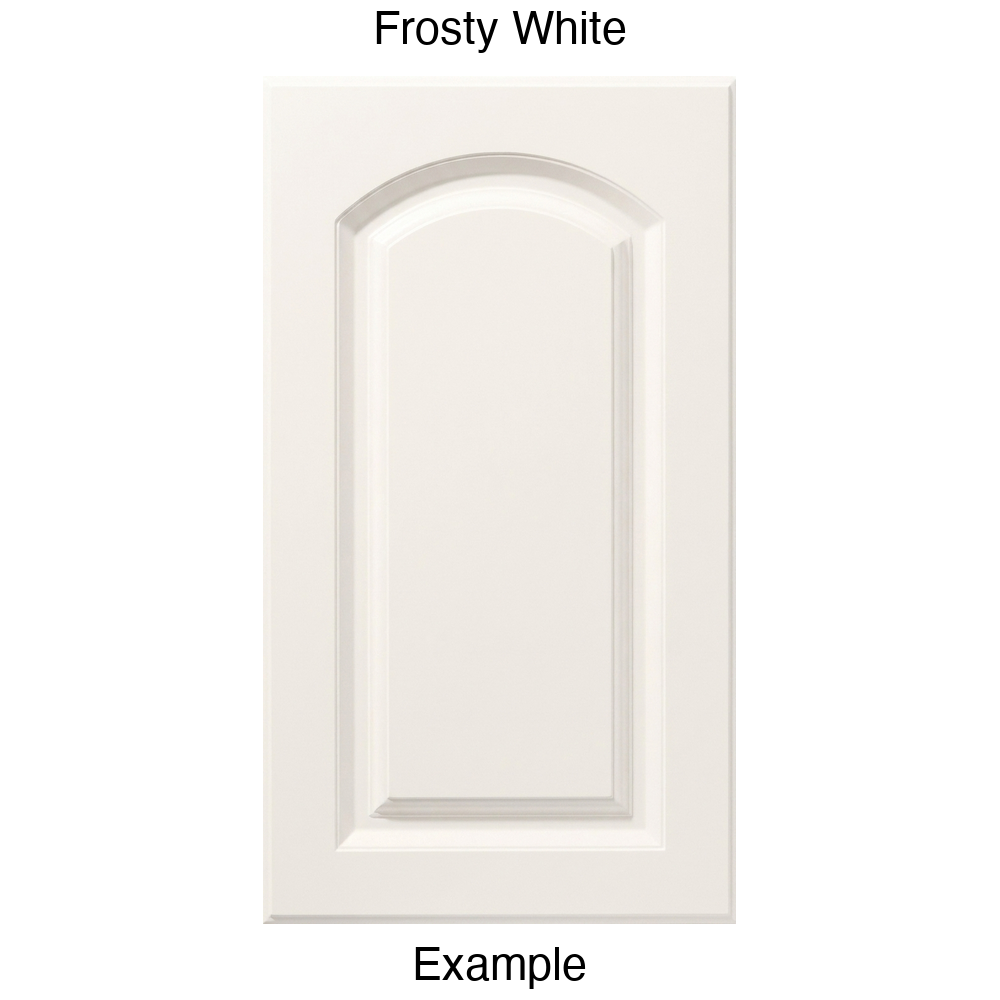 FS846 Arched Raised Panel Thermofoil Cabinet Door in Frosty White