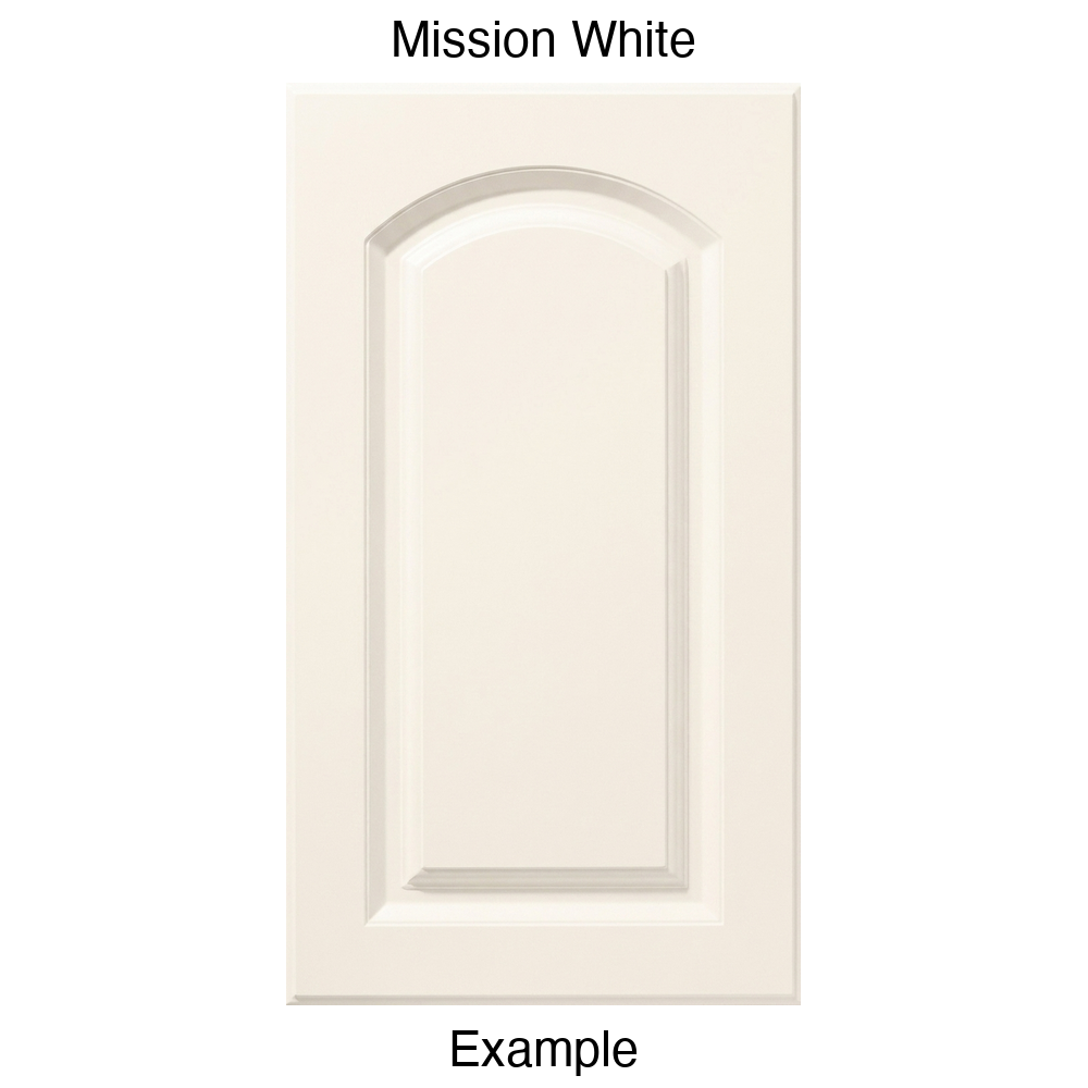 FS846 Arched Raised Panel Thermofoil Cabinet Door in Mission White